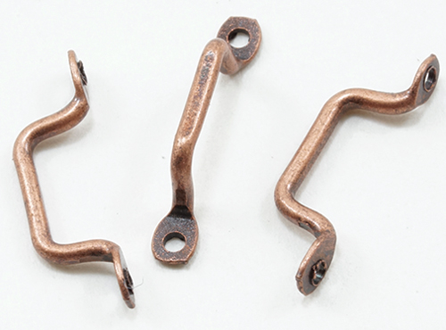 Dollhouse Miniature WINDOW HANDLE PULLS, 6 Pk, OIL RUBBED BRONZE